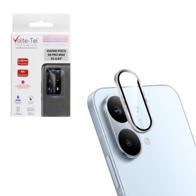 VOLTE-TEL CAMERA GLASS COVER XIAOMI POCO X8 PRO MAX 5G 6.83in 9H 0.33MM EASY APPLICATION SILVER