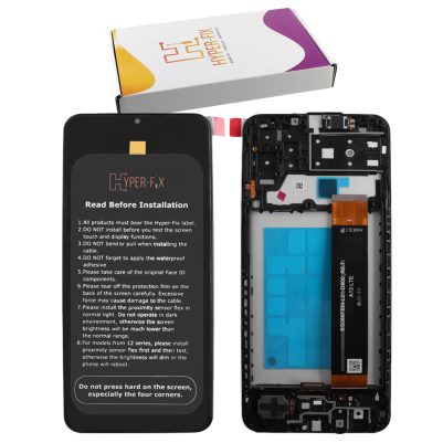 SAMSUNG A13 4G A135 ΟΘΟΝΗ PLS + TOUCH SCREEN + LENS + FRAME HF-GH82-28508A BLACK HYPER-FIX SERVICE PACK