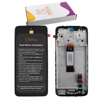 XIAOMI REDMI 12 4G/5G/POCO M6 PRO 5G ΟΘΟΝΗ IPS + TOUCH SCREEN + LENS + FRAME HF-560002M19A00 BLACK HYPER-FIX SERVICE PACK