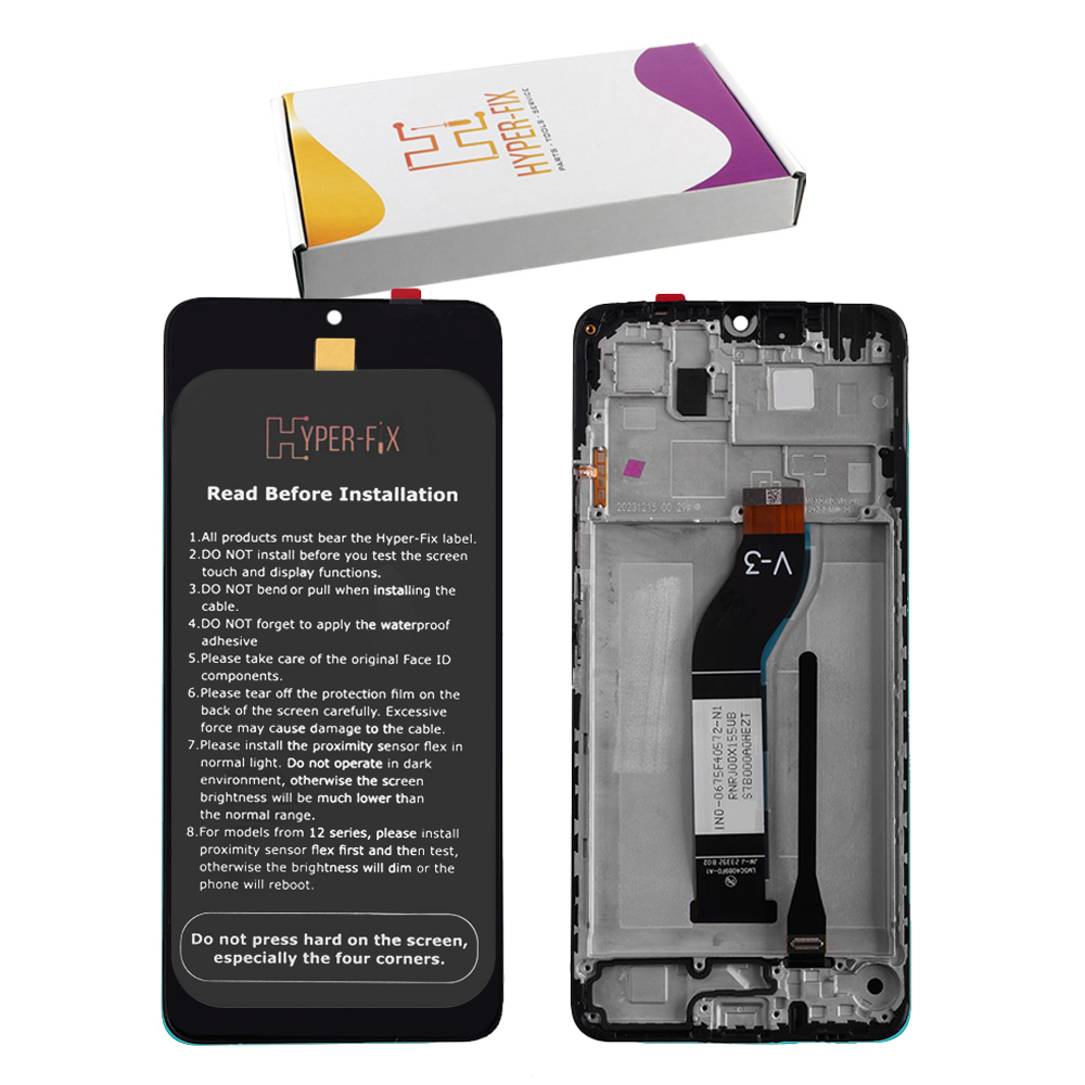 XIAOMI REDMI 13C 4G/POCO C65 ΟΘΟΝΗ IPS + TOUCH SCREEN + LENS + FRAME HF-560002C3UA00 BLACK HYPER-FIX SERVICE PACK