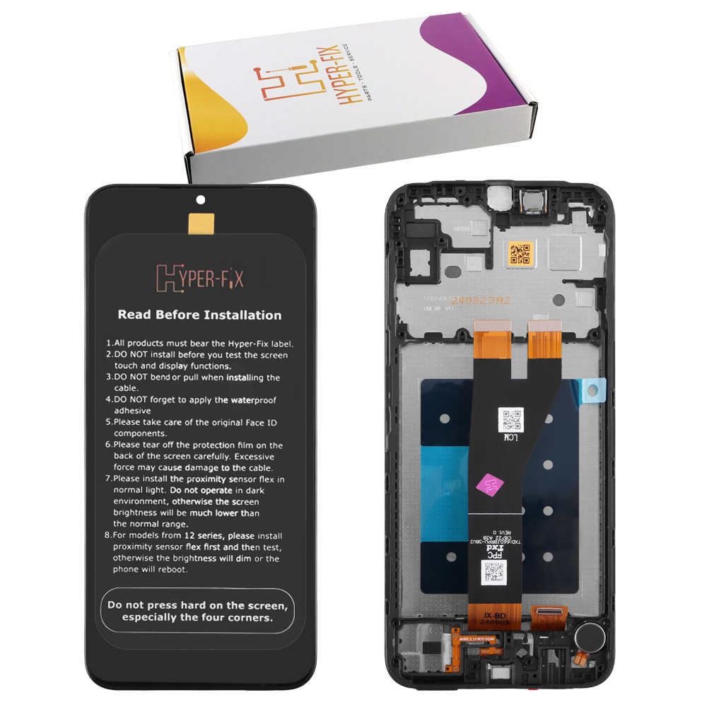 SAMSUNG A14 5G A146P ΟΘΟΝΗ PLS + TOUCH SCREEN + LENS + FRAME HF-GH81-23640A BLACK HYPER-FIX SERVICE PACK