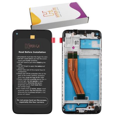 SAMSUNG A11 A115 ΟΘΟΝΗ PLS +TOUCH SCREEN + LENS + FRAME HF-GH81-18760A BLACK HYPER-FIX SERVICE PACK