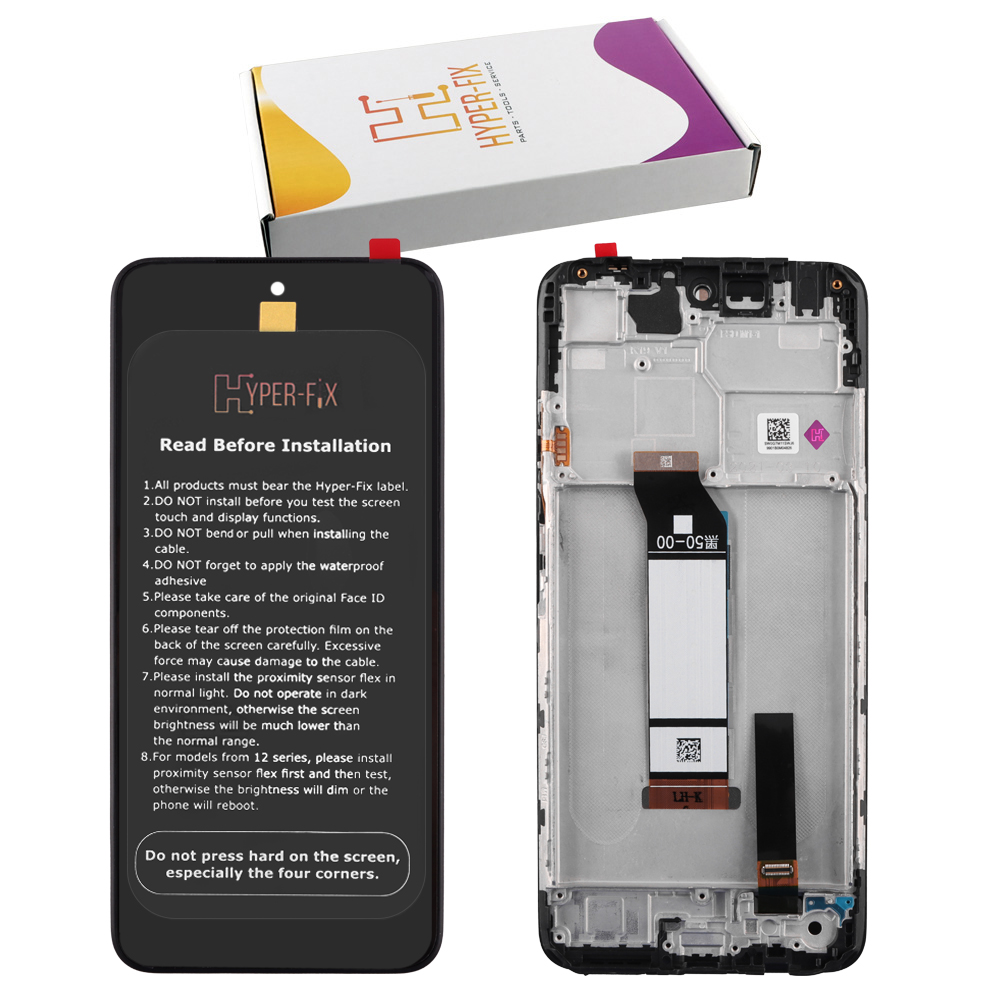 XIAOMI REDMI NOTE 10 5G/POCO M3 PRO 5G/A7 PRO ΟΘΟΝΗ IPS + TOUCH SCREEN + LENS + FRAME HF-5600020K1900 BLACK HYPER-FIX SERVICE