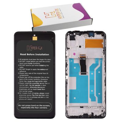 HUAWEI P SMART 2021 ΟΘΟΝΗ IPS + TOUCH SCREEN + LENS + FRAME HF-02354ADC BLACK HYPER-FIX SERVICE PACK