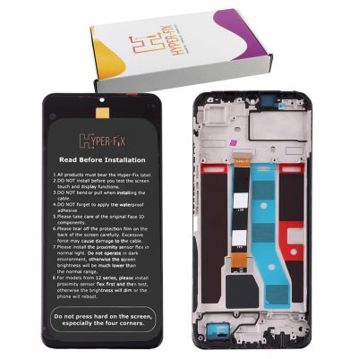 REALME C51 ΟΘΟΝΗ IPS + TOUCH SCREEN + LENS + FRAME HF-621029000053 BLACK HYPER-FIX SERVICE PACK