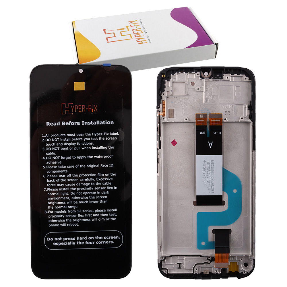 XIAOMI REDMI 15C 4G/POCO C85 4G GLOBAL VERSION ΟΘΟΝΗ IPS + TOUCH SCREEN + LENS + FRAME HF-560002P15AE00 BLACK HYPER-FIX SERVICE