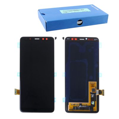SAMSUNG A8 2018 A530 ΟΘΟΝΗ AMOLED +TOUCH SCREEN+LENS GH97-21406A BLACK ORIGINAL SERVICE PACK