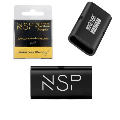 NSP ΜΕΤΑΤΡΟΠΕΑΣ TYPE C FEMALE TO TYPE C FEMALE 80GBPS 240W 48V 5A BLACK