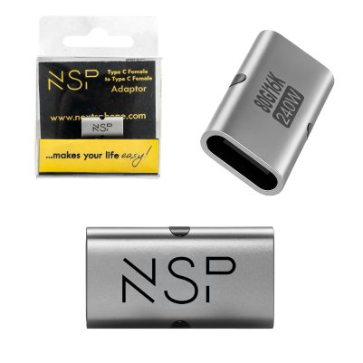 NSP ΜΕΤΑΤΡΟΠΕΑΣ TYPE C FEMALE TO TYPE C FEMALE 80GBPS 240W 48V 5A SILVER