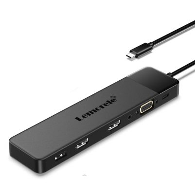 Lemorele TC200 Docking Station 13-σε-1 USB-C Hub για MacBook Pro / Air με Dual 4K HDMI, VGA, PD 100W, SD/TF & Audio Jack
