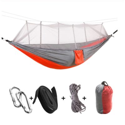 Kepeak Αιώρα Μονή με κουνουπιέρα 260x138cm - Orange-Grey B07L6KK2RT