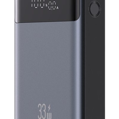 USAMS power bank CD221 με οθόνη, 2x θύρες εξόδου, 10000mAh, PPS 33W, γκρι