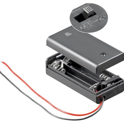 GOOBAY θήκη μπαταρίας με διακόπτη 12443, 2x AA LR6, αδιάβροχη, μαύρη