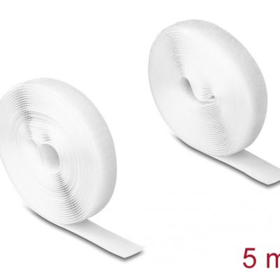 DELOCK ταινία τύπου Velcro 20919, heavy duty, 5mx20mm, λευκή