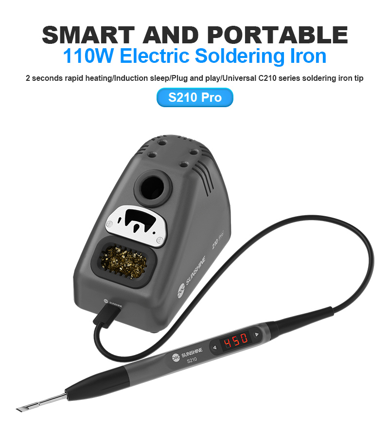 SUNSHINE σταθμός κόλλησης 210 Pro με κολλητήρι, 110W, 100~450 °C - Image 2