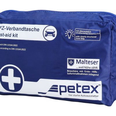 PETEX kit πρώτων βοηθειών για οχήματα 43930005, DIN 13164-2022, μπλε