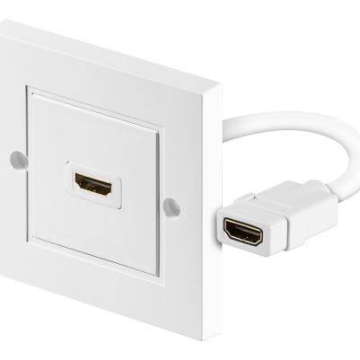 GOOBAY πρίζα τοίχου HDMI 51722, gold-plated, 4K, λευκή