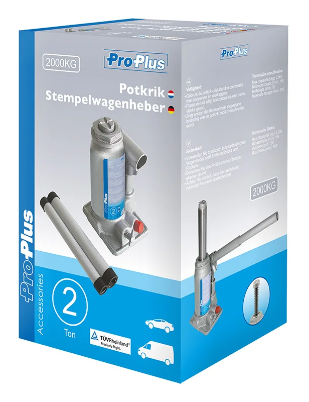 PROPLUS υδραυλικός γρύλος μπουκάλας 580114, έως 2 τόνοι, 30.8cm - Image 3