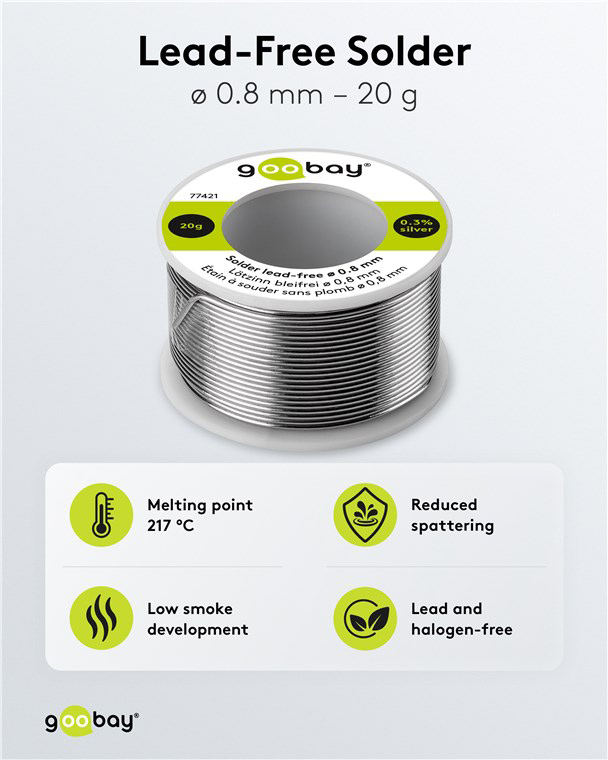GOOBAY σύρμα συγκόλλησης 77421, Φ0.8mm, lead free, 20g - Image 3