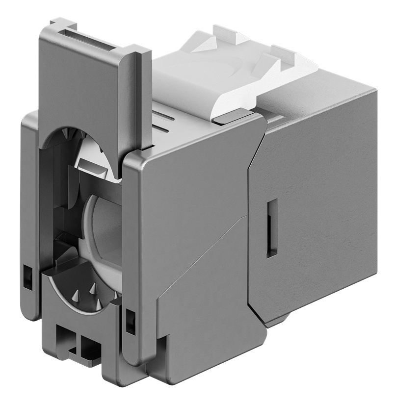 GOOBAY Keystone module RJ45 77942, CAT 6A STP, slim & short, toolfree, ασημί - Image 2