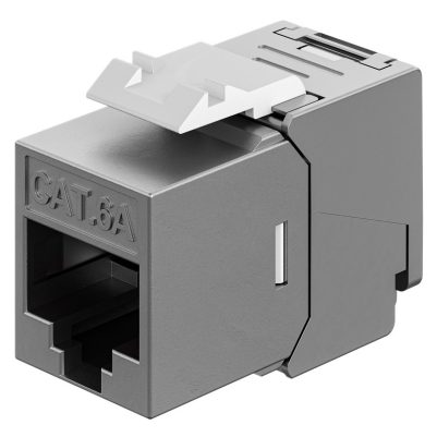 GOOBAY Keystone module RJ45 77942, CAT 6A STP, slim & short, toolfree, ασημί