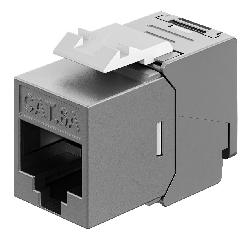 GOOBAY Keystone module RJ45 77942, CAT 6A STP, slim & short, toolfree, ασημί