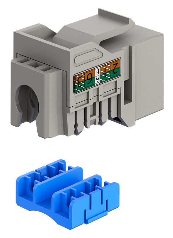 GOOBAY Keystone module RJ45 77951, CAT 6A UTP, slim & short, toolfree, γκρι - Image 2