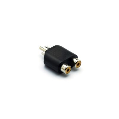 Audio Adapter, RCA plug - 2 x RCA socket, Black