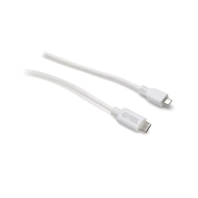Connecting cable USB C m -Micro USB m. White colour  L.1,0m