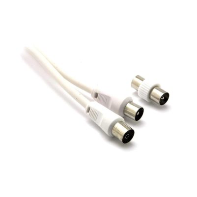ANTENNA CABLE MALE - FEMALE WHITE WITH M-M ADAPTER L.2,0M