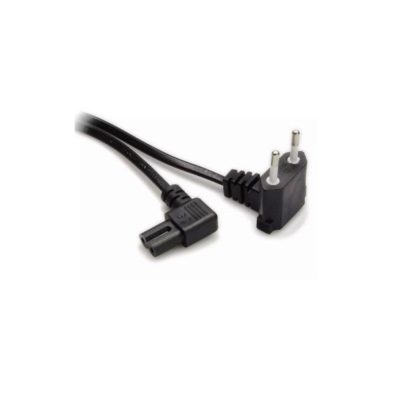 Power Cord,90°  Euro (Type C) plug - 90° C7 socket, Double Shielding, Black, L.1,8 m
