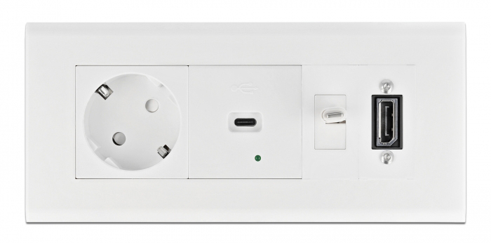 DELOCK module βάση πρίζας Easy 45 81317, 175x80mm, λευκό - Image 2
