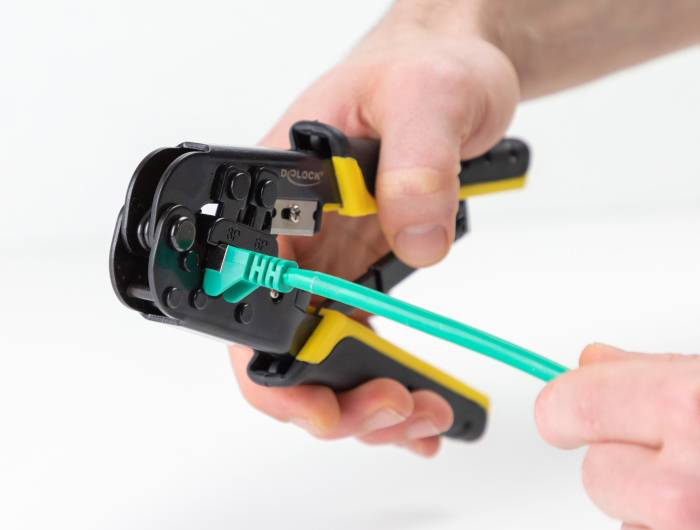 DELOCK εργαλείο πτύχωσης με απογυμνωτή καλωδίων RJ45/12/11 90520, 8+6P - Image 2