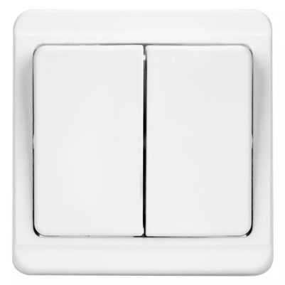 TESLA STROPKOV διακόπτης κομμυτατέρ Standard A0214, διπλός, λευκός