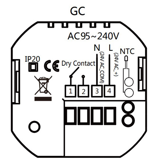 Smart θερμοστάτης αερίου BHT-009GCLW, WiFi, χωνευτός, μαύρος - Image 2