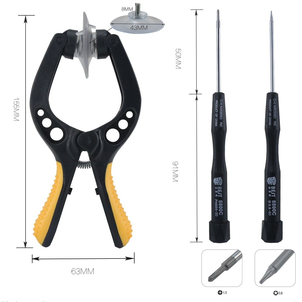 BEST Repair Tool Kit BST-609, για iPhone, 8 τμχ - Image 3
