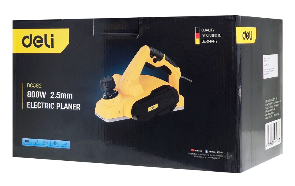 DELI πλάνη DC592, 800W, με συλλέκτη σκόνης - Image 3