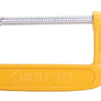 DELI σφιγκτήρας τύπου C DL-G205 με μέγιστο άνοιγμα 125mm, κίτρινος