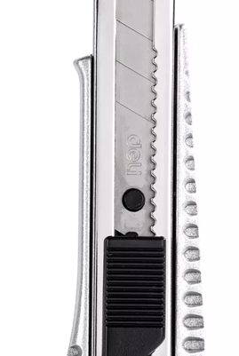 DELI μεταλλικό κοπίδι με ασφάλεια DL4255, 18mm, ασημί