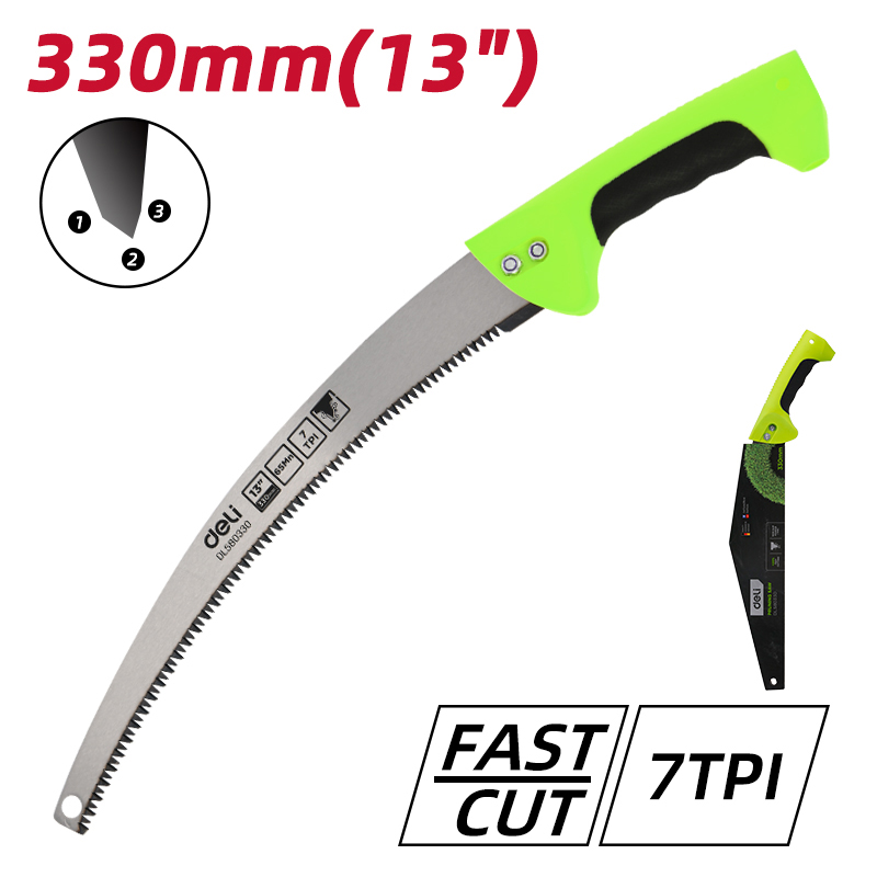 DELI πριόνι ξύλου DL580330 με αντιολισθητική λαβή, 330mm, 7 TPI - Image 3