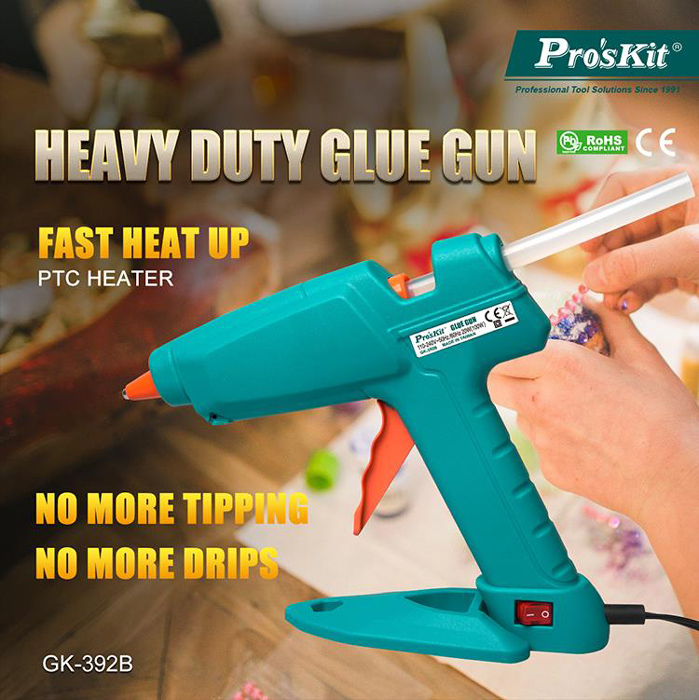 PROSKIT πιστόλι θερμοκόλλησης σιλικόνης GK-392B, 100W, 193 °C - Image 2