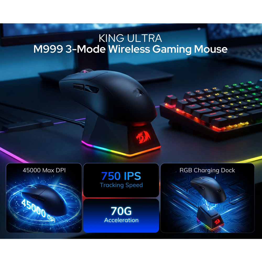 Gaming Ποντίκι - Redragon K1NG M999 ULT (1K Hz) - Image 9