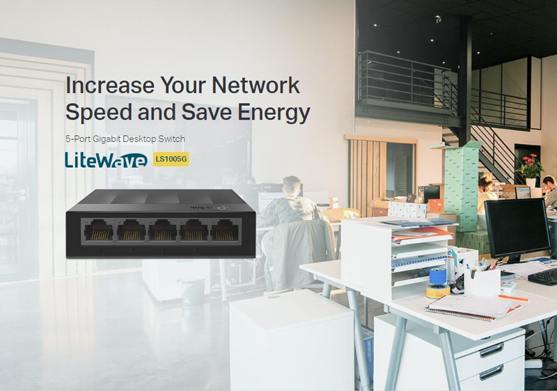 TP-LINK desktop switch LiteWave LS1005G, 5-port 10/100/1000Mbps, Ver 5.40 - Image 2