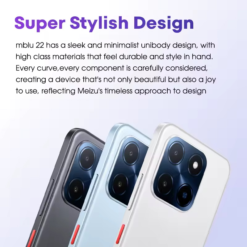 MEIZU smartphone Mblu 22, 6.79", 3/64GB, 5000mAh, μαύρο - Image 3