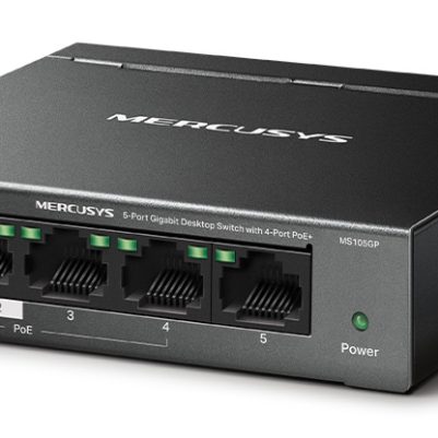 MERCUSYS Desktop Switch MS105GP, 5x 10/100/1000 Mbps, PoE+, V.3.0