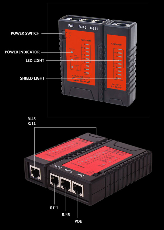 NOYAFA tester καλωδίων δικτύου NF-468PF για PoE RJ45 & RJ11 - Image 3