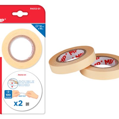 MP κολλητική ταινία διπλής όψεως PA512-01, 12mm, 10m, μπεζ, 2τμχ
