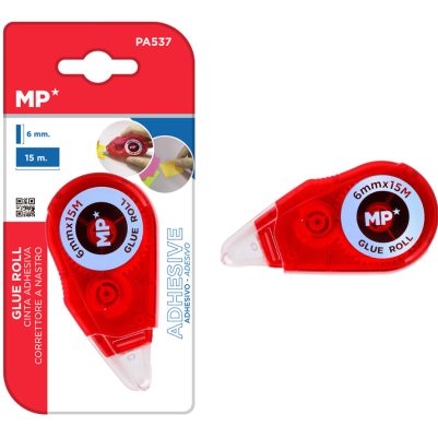 MP κολλητική ταινία διπλής όψεως PA537, 6mm x 15m, κόκκινη