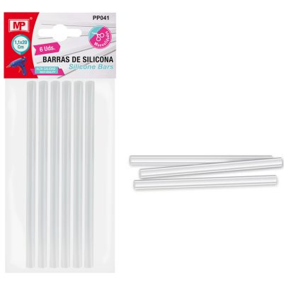 MP ράβδοι σιλικόνης PP041 για θερμοπίστολο, 11mm x 20cm, 6τμχ