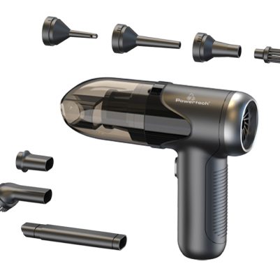 POWERTECH 2 σε 1 σκουπάκι χειρός & air duster PT-1315, 60W, 4000mAh, μαύρο